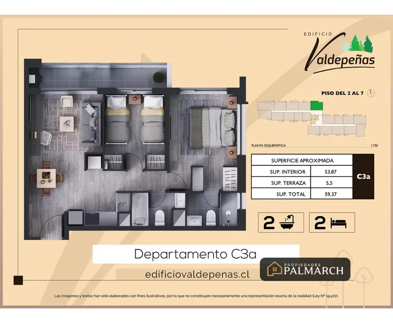 Impecable Depto Nuevo en Arriendo | 2D + 2B + Estac. | Condominio Arboleda Valdepeñas – Chillán - Imagen 23